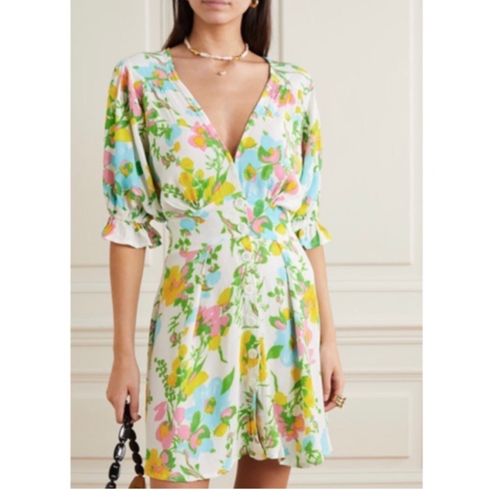 Faithfull the Brand Caliente Mini Dress In Ilona Floral Print